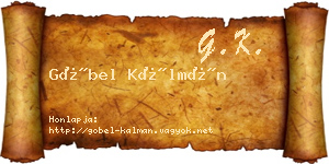 Göbel Kálmán névjegykártya